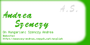 andrea szenczy business card